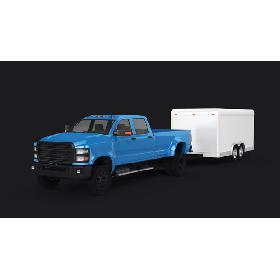 3D model Large Pickup and Cargo Trailer